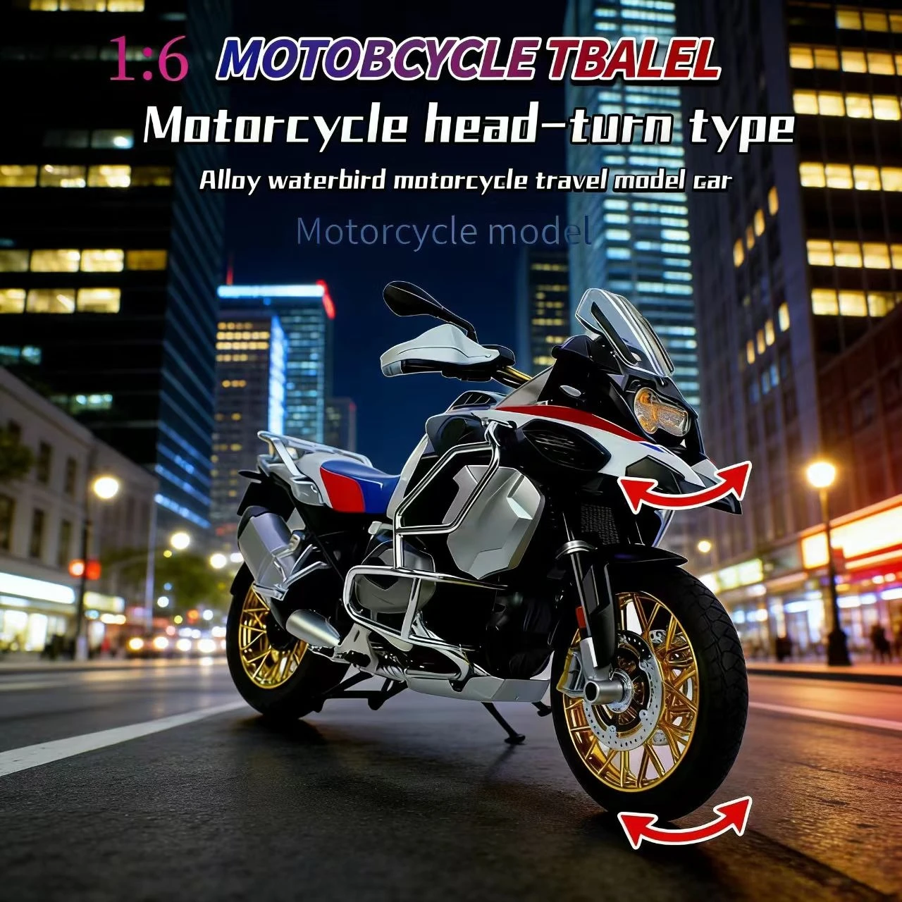 

BMW R1250 GS ADV масштаб 1:6, алюминиевая модель мотоцикла, высоко реалистичная коллекционная подарочная модель, игрушка, детский подарок, орнамент