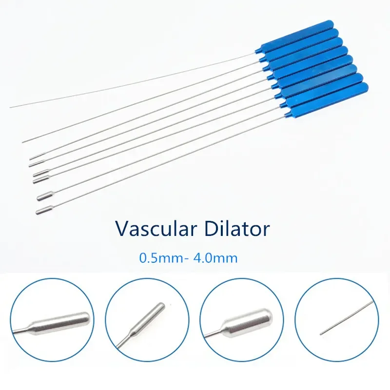 Dilatador vascular de titanio, instrumentos de neurociugía de acero inoxidable, dilatador vascular de 21cm de largo