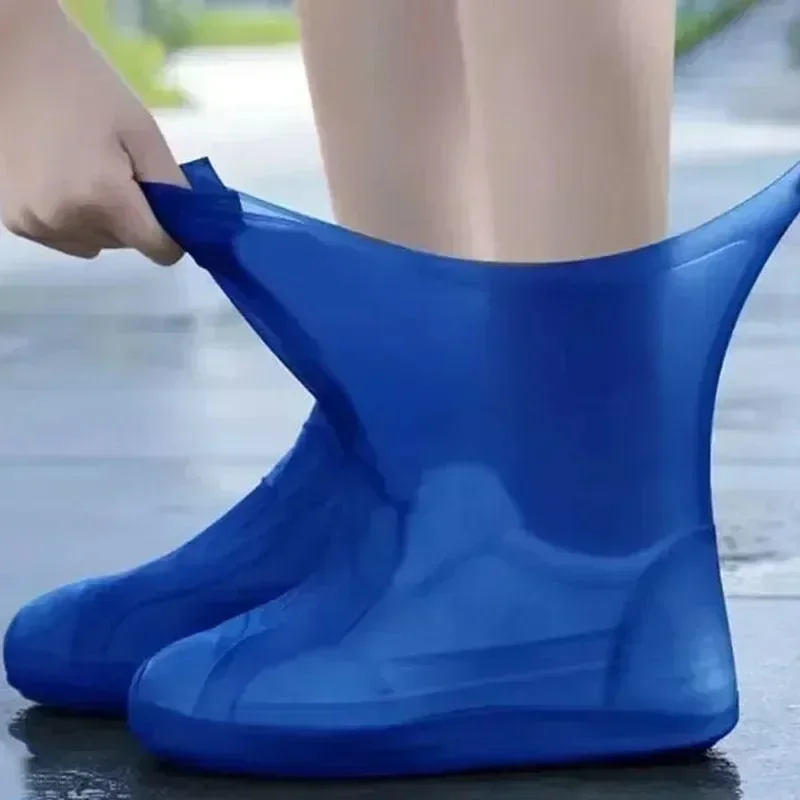 1 Pair Silicone WaterProof Shoe Covers Lip-resistant Rubber Rain Boot Rain Gear Overshoes Accessories for Outdoor Rainy Day