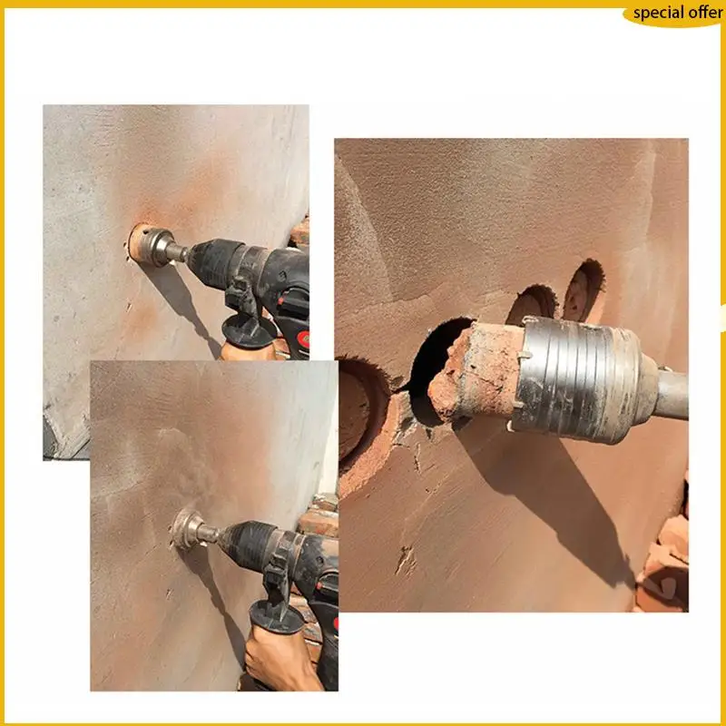 

A50I 1Set SDS PLUS Concrete Hole Saw Electric Hollow Core Drill Bit 100Mm 110Mm Cement Stone Wall Air Conditioner Alloy Blade