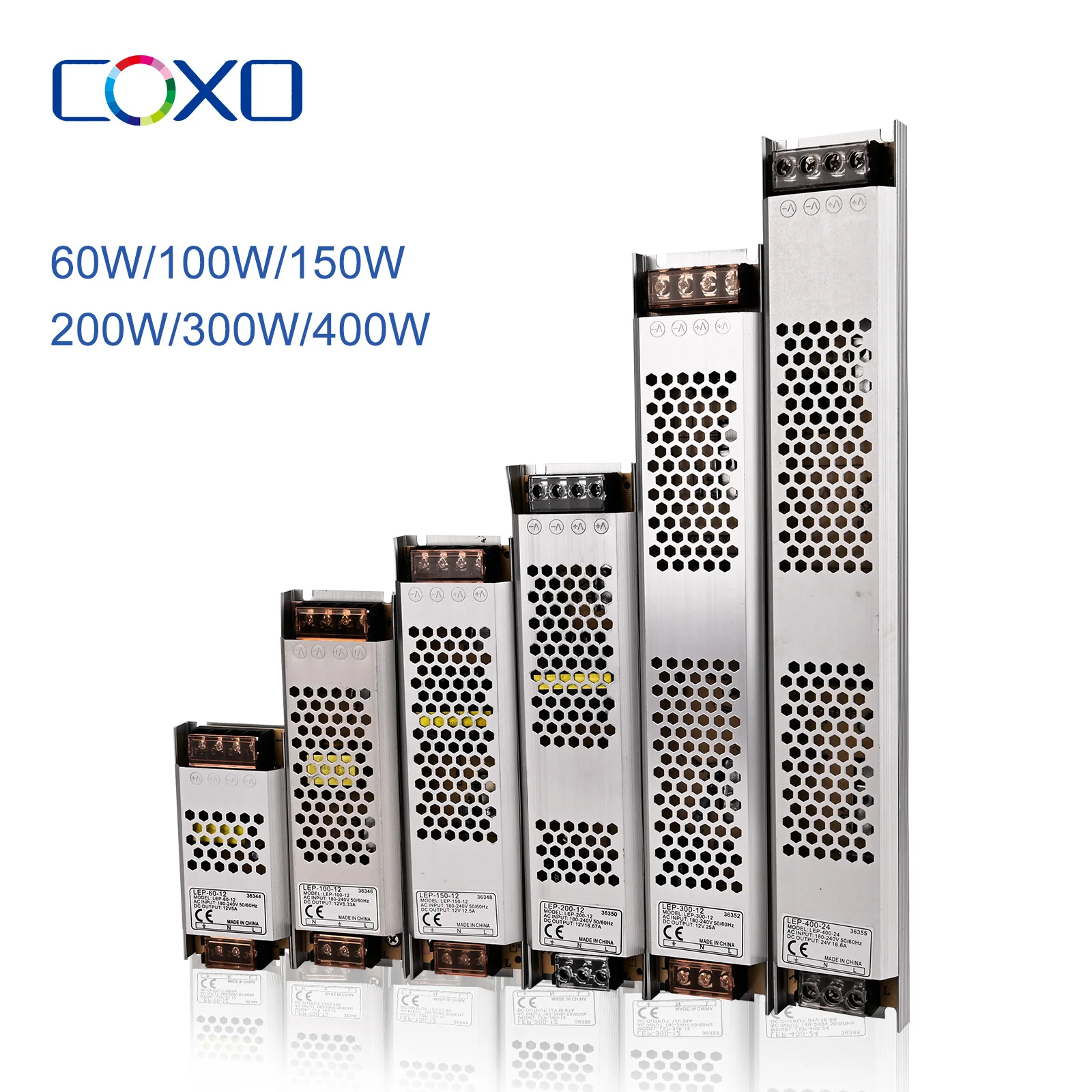 

Ultra Thin Switching Power Supply AC180-260V To DC12V-24V LED Lighting Transformers 60W 100W 150W 200W 300W 400W LED Driver