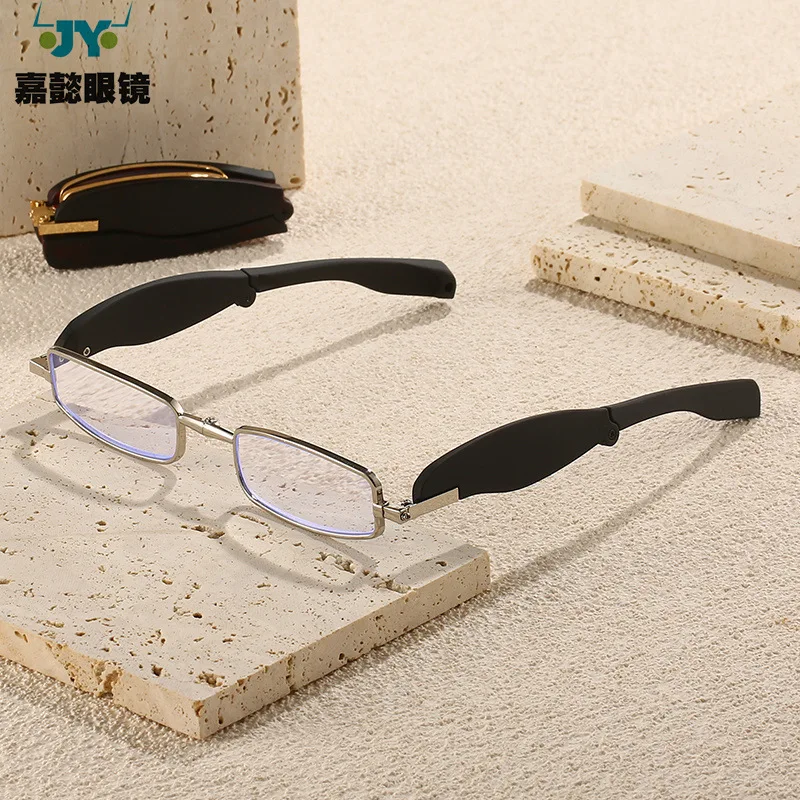 

Portable hook folding reading glasses 360 rotating three-stage reading glasses