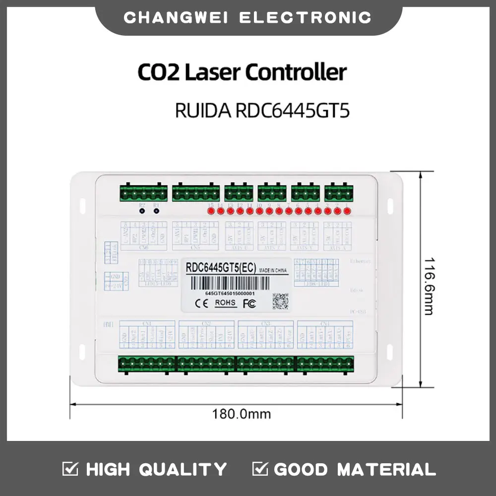 New Arrival Ruida Controller 6445GT Touch Screen Color for Co2 Laser Engraving Cutting Machine touch screen, 5-7-inch optional