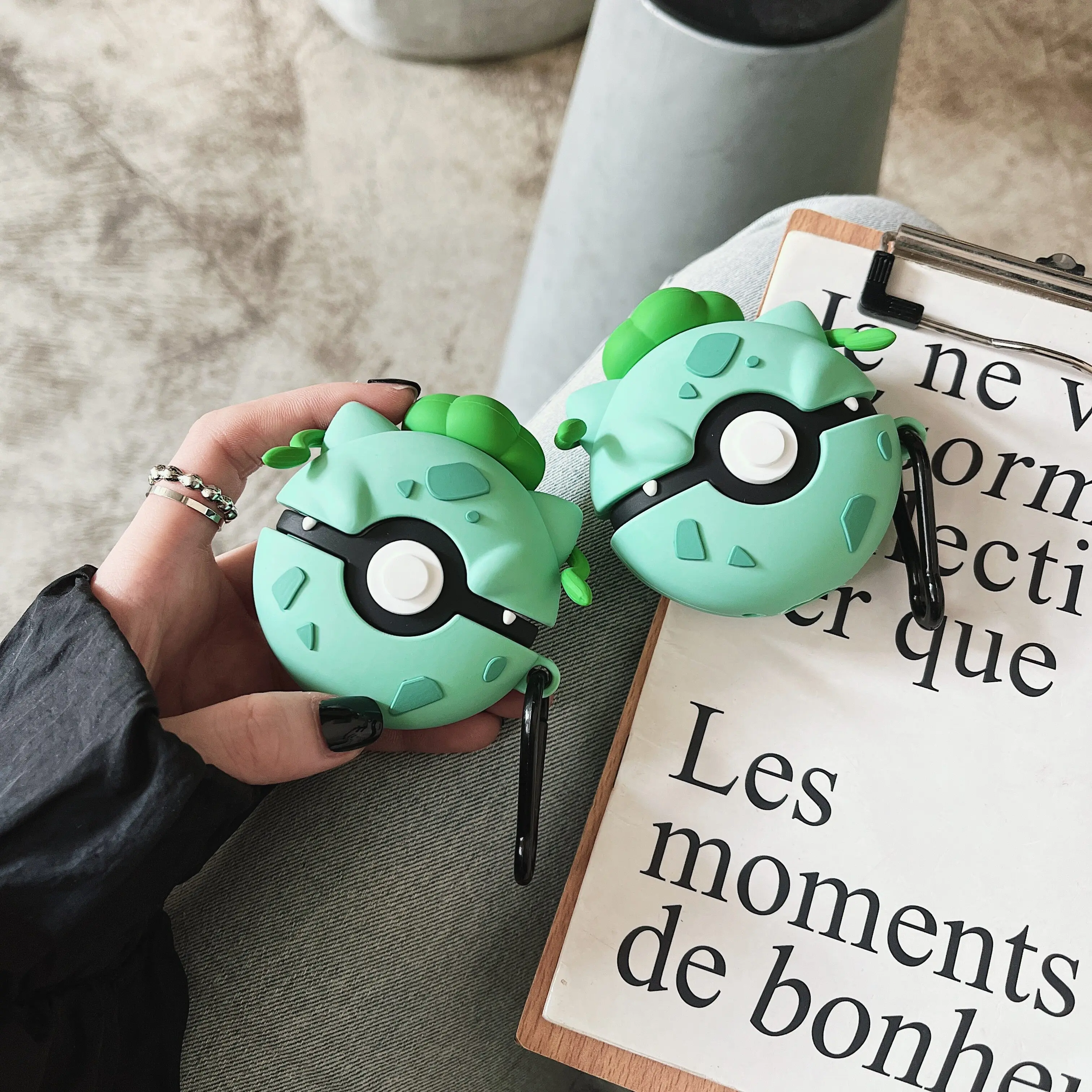 3D Pocket Monsters Pokemon Bulbasaur Poké Ball Earphone Case For Airpods 3 4 Pro 3 2 Wireless Bluetooth Headset Protective Cover