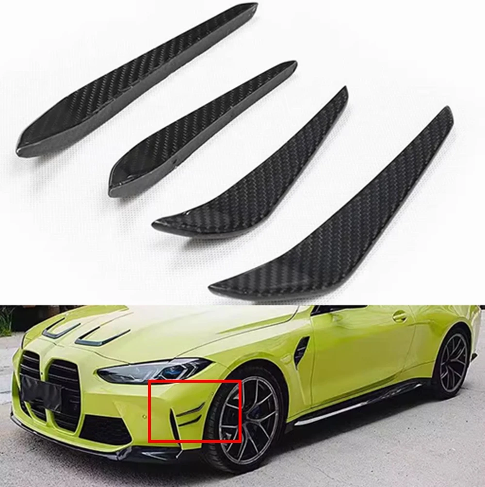 

For BMW G80 M3 G82 G83 M4 2021-2024 Front Side Air Vent Fin Spoiler Trim Intake Frame Cover Canard Splitter Lip