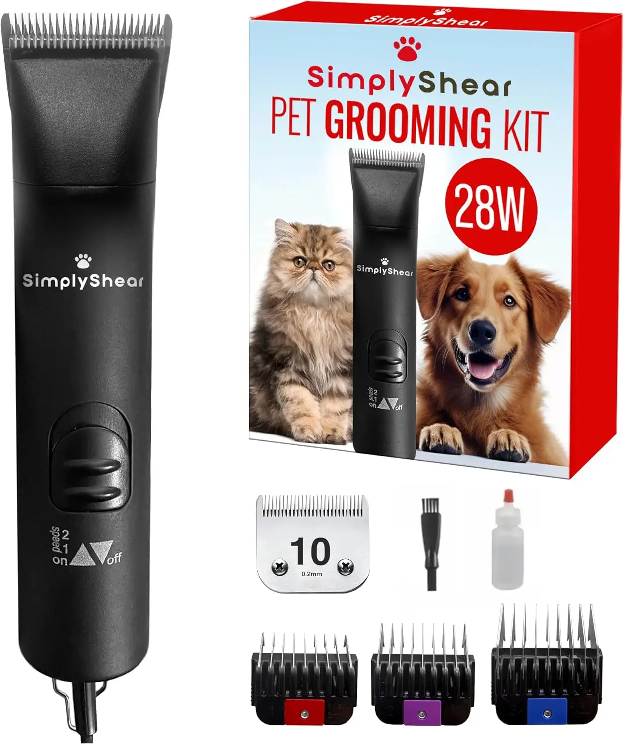 

Premium Dog Clippers for Grooming, High-Performance 2-Speed Corded Shears, Quiet and Reliable Grooming Kit for Dogs and Cats
