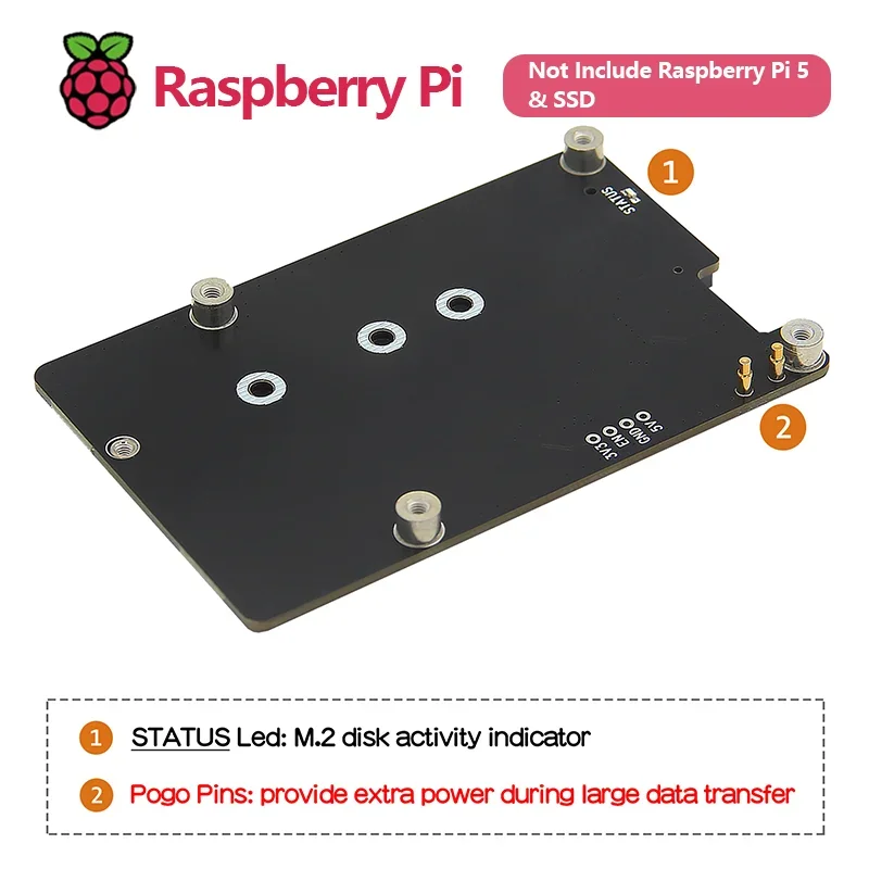 SmCpGeekworm X1002 Pcie To NVMe Board With P580 Metal Case For Raspberry Pi 5