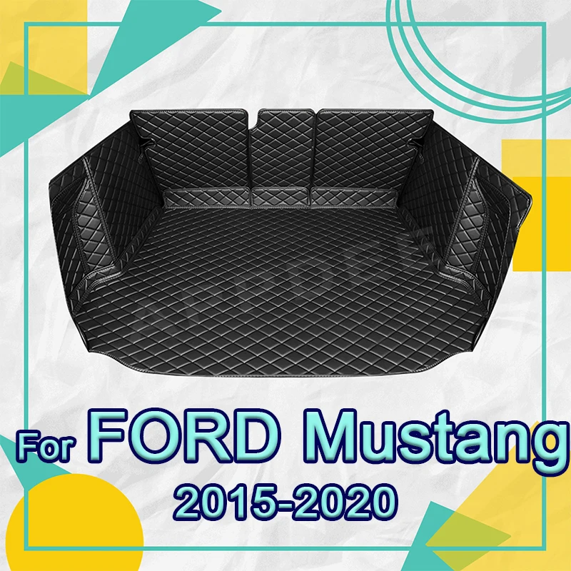 

Автоматический коврик в багажник с полным покрытием для Ford Mustang 2015-2020 16 17 18 19, автомобильный чехол, коврик для багажника, внутренняя защита, аксессуары