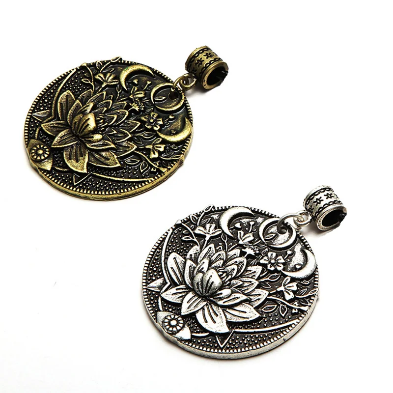 4 Styles DIY Handmade Viking Mandala Lotus Flower Pendants for Necklace Designer Charms For Jewelry Making Findings