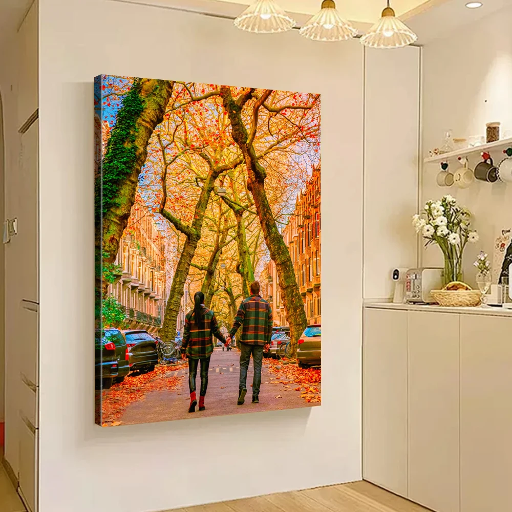 قطعة واحدة من الصور المخصصة على القماش مع إطار خشبي DIY أو ملصق بدون إطار، صور مخصصة مخصصة لمحبيك، ملصق مخصص #6