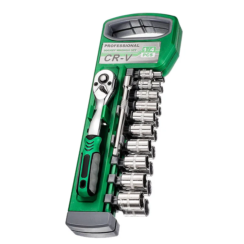 

72 Tooth 12 Piece Ratchet Wrench Socket Set 1/4 "-3/8" -1/2 "Metric Set Automotive Maintenance and Household Tools Set