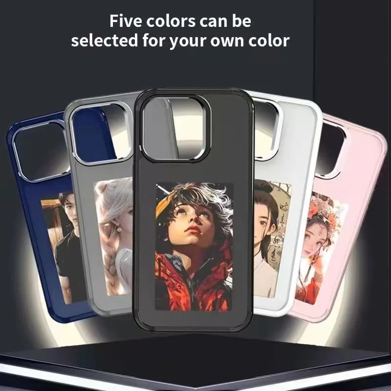 4 color smart ink screen mobile phone 13/14/15 case Back Protective Cover Personalized DIY Case E ink Screen Display