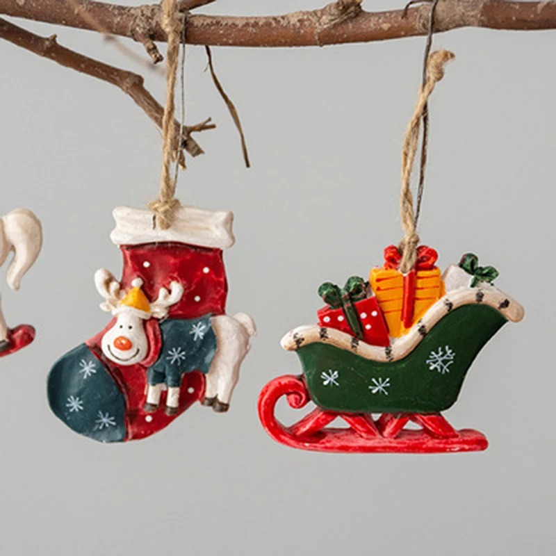 Horse Christmas Socks Elk Tree Decoration Pendants Hanging Ornaments Crafts Gifts Xmas New Year Party Wedding Home Decor