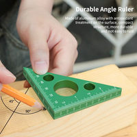 45 Degree Angle Ruler Aluminum Imperial And Metric Scale Square Aluminum Alloy Triangle Ruler Precision For Diy Woodworking
