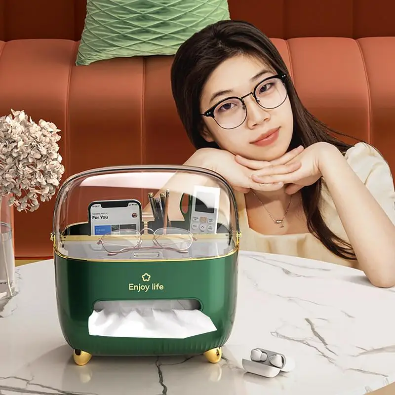 Tissue Box Multifunctional Durable& Humanized Design Easy To Use Napkin Box Holder Decorative Organizer For Home Offices