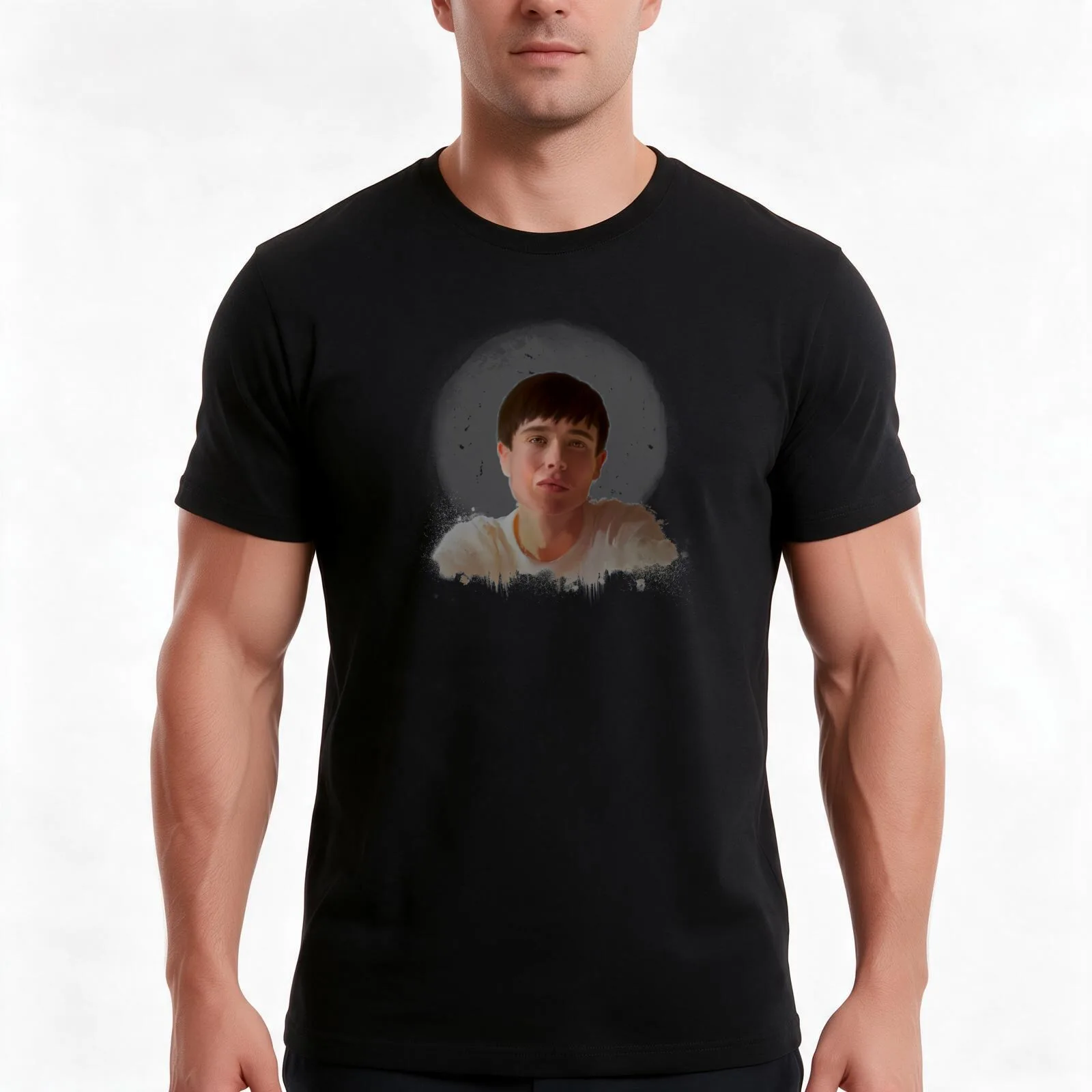 Elliot Page shirts T-Shirt, Summer Casual Cotton Tee, Oversized Streetwear Tops, Vintage Graphic Print, Loose Fit Short Sleeve