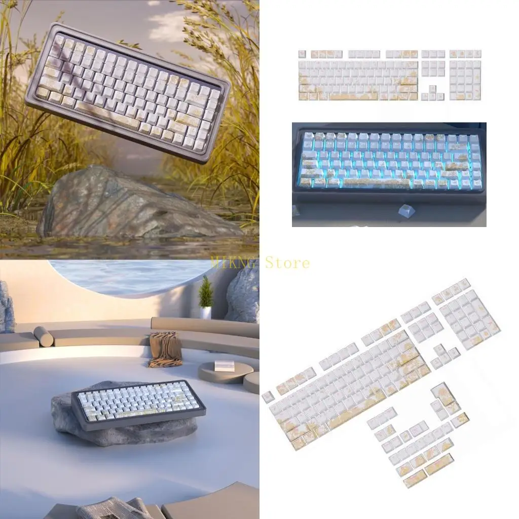 

Набор клавишных колпачков с вышивкой и подсветкой, 135/108 шт., двойные колпачки для клавиш с сублимационной краской из ПБТ для