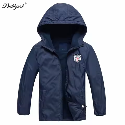 Dubbped Boys Polar Fleece Jacket Sport Kids Coat Double-deck Hoodie Waterproof Windbreakers Kids Jackets 3-12Y Spring Autumn Win