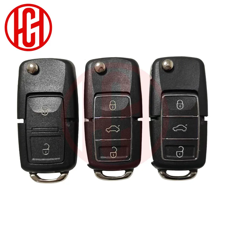 フォルクスワーゲンVWジェッタゴルフパサートビートルシュコダシートポロB5用キーシェル2/3/4ボタンリモートカーキーフリップ折りたたみキーシェルケース