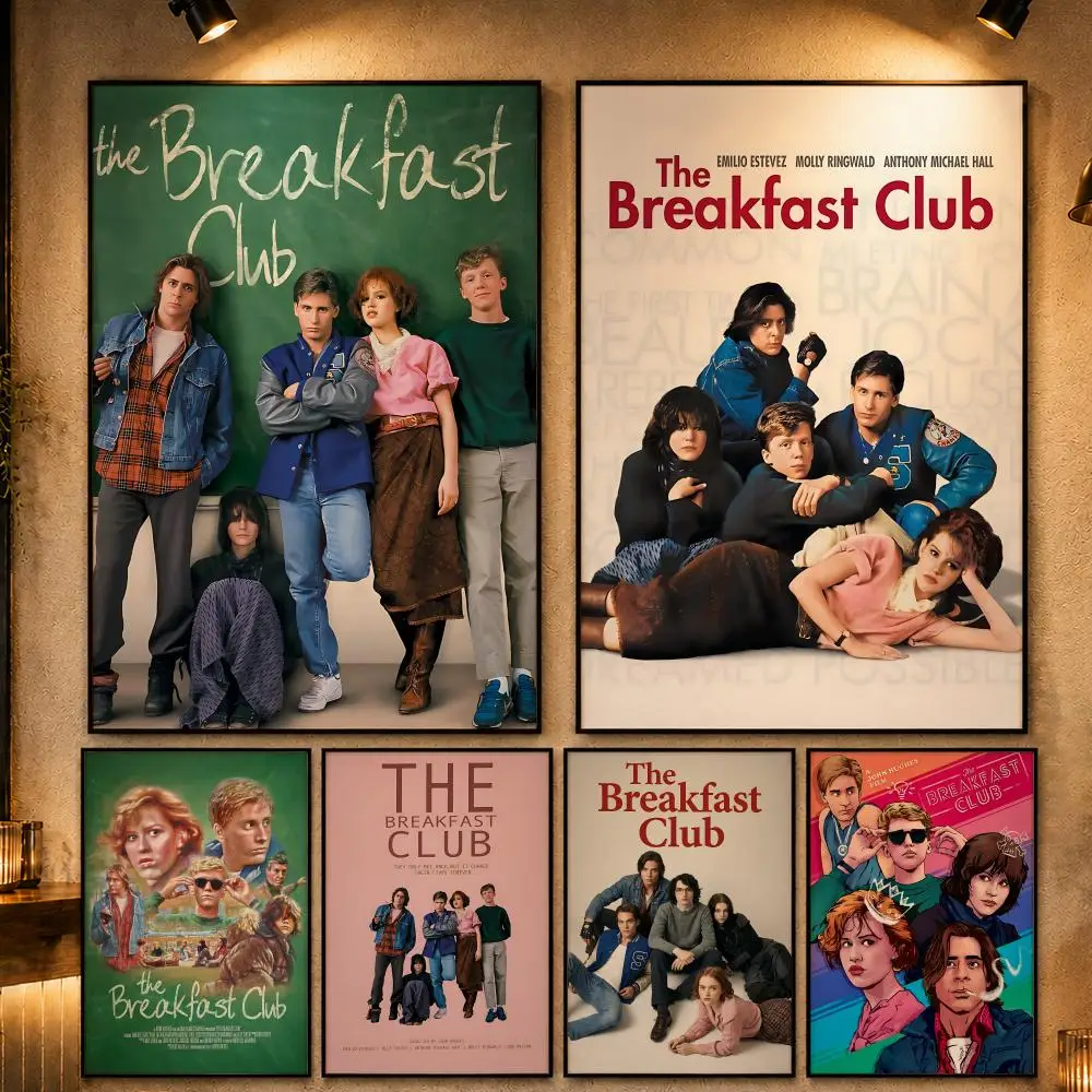 Classic Movie T-The Breakfast ClubS Poster Vintage Retro Anime Poster Stickers Peel and Stick Wall Art Home Decor