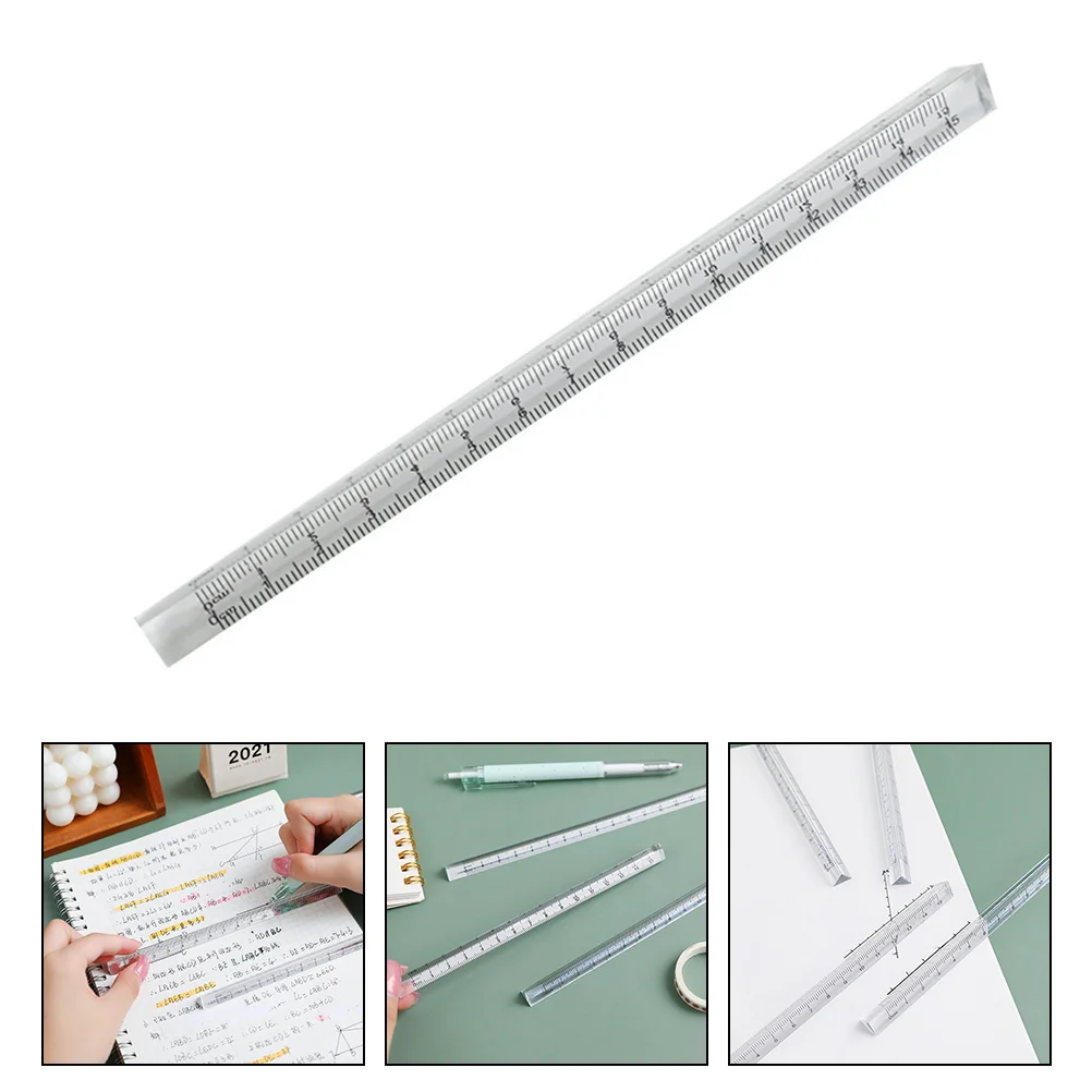 

6pcs Transparent Multifunction Plastic Drawing Ruler Student Engineer Teacher Measuring Tool Scale Clear Teaching Ruler