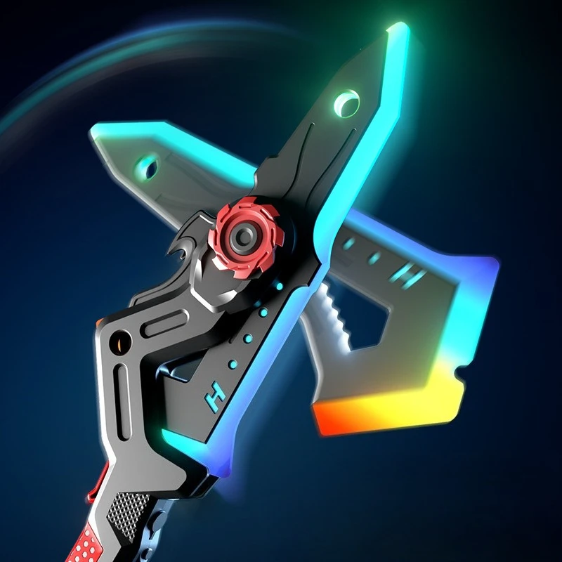 Cool Tomahawk Ejection Laser Sword Dual Form Shadow Sword Axe Glowing Flash Toy for Boys Night Market Play Birthday Gift