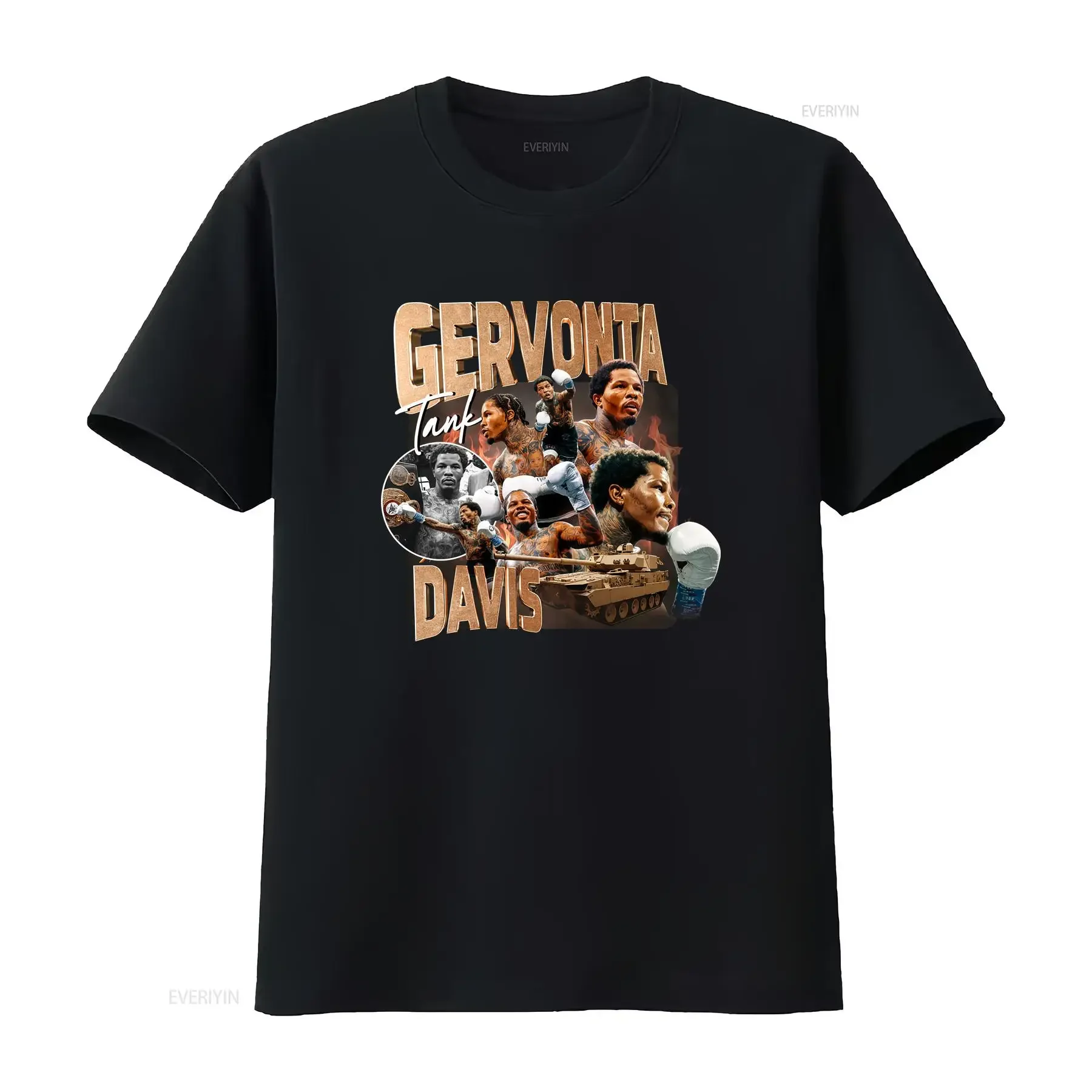 Футболка-майка Gervonta Davis, винтажная, с эффектом потертости, удобная, повседневная, дизайнерская одежда, эластичная, мужская, уличная мода, топ для повседневной носки