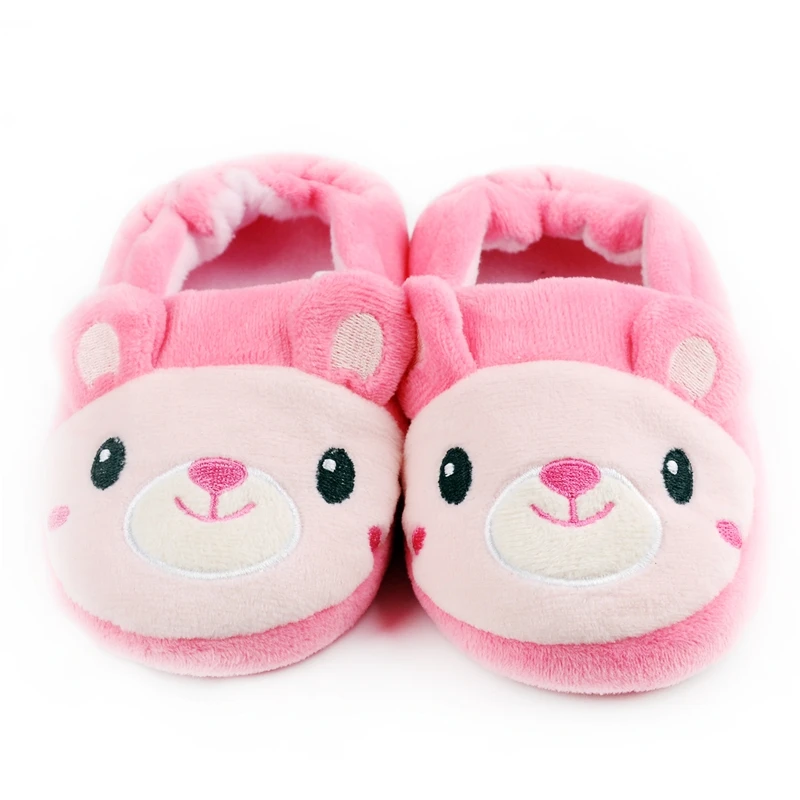 New Fashion Toddler Girls Slippers for Home Indoor Baby Items Loafers Plush Warm Pink Bear Child Little Kid House Footwear Gifts