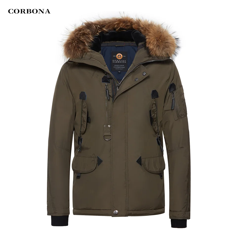 2023 CORBONA New Men\'s Jackets Winter Coat Real Ful Collar  Multifunctional Business Fashion Down Cotton Parka Thick Casual