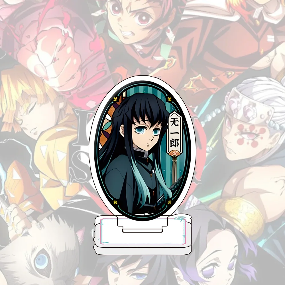 أنيمي شيطان القاتل Q نسخة 8 سنتيمتر الاكريليك الشكل حامل نموذج Nezuko Tanjirou Shinobu Giyuu Muichirou سطح المكتب الديكور هدية