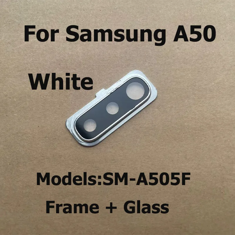 Rear Back Camera Glass Lens For Samsung Galaxy A50 Camera Cover With Frame Bezel Replacement SM-A505F