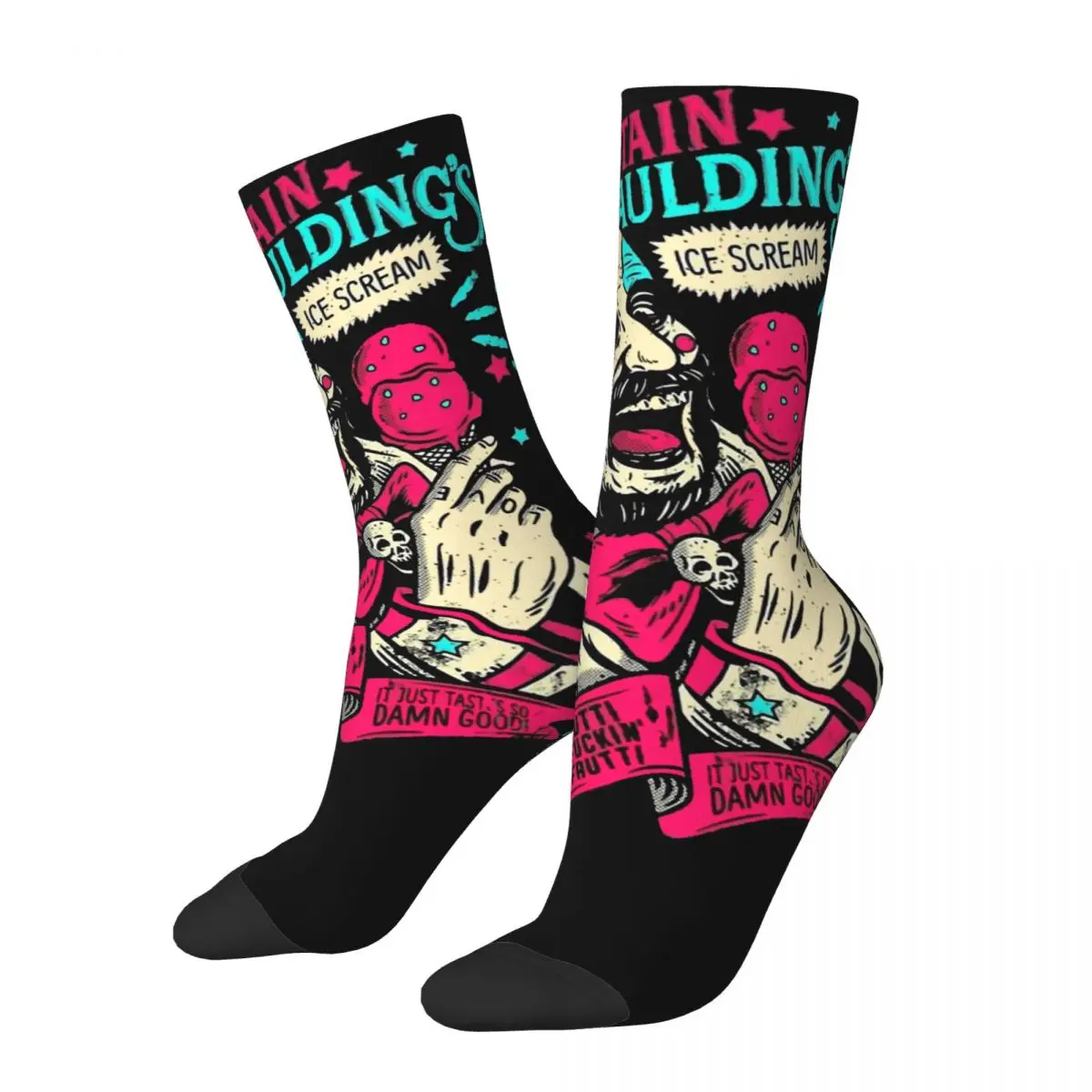 Vintage Captain Spaulding Men's Compression Socks Unisex House Of 1000 Corpses Horror Movie Harajuku Pattern Printed Crew Sock