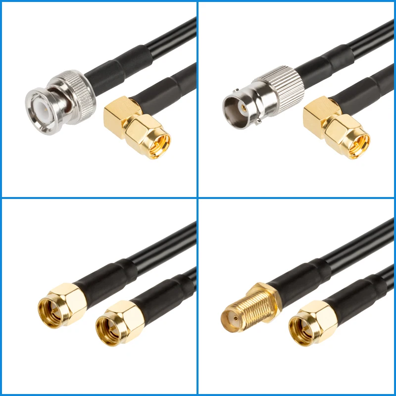 Imagem -02 - Extensão Cabo Conector Adaptador rf Jumper Pigtail Bnc Macho para Plugue Macho Sma Rg58 50 Ohm 03 M30m Rg58 rf