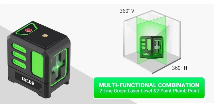HILDA Laser-Nivelliergerät 2 Linien/5 Linien 360° Automatische Nivellierung Baustellengerät Grünes Licht Kreuzlaser Gutes Geschenk – Detail 7