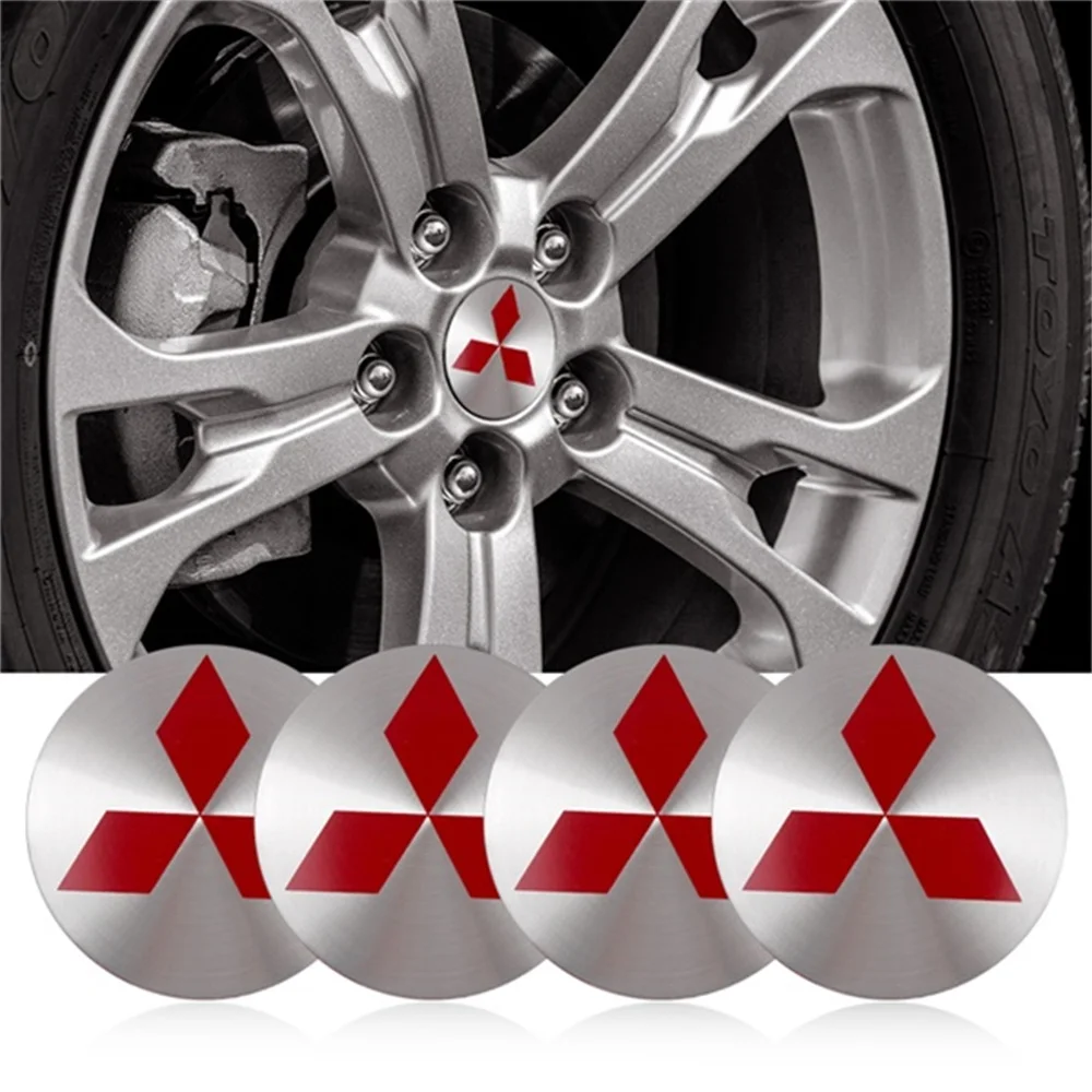 4pcs 56mm Car Wheel Center Hub Cap Badge Emblem Decal Wheel Sticker For Mitsubishi Ralliart Lancer EX Outlander 3 ASX Galant