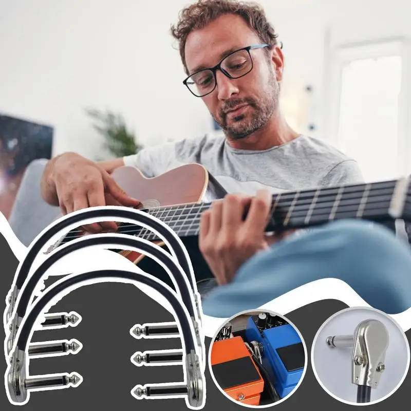 Cables de pedal Cables de pedal de 6 pulgadas Cable estéreo de ángulo recto para uso en estudio y instrumentos 3x