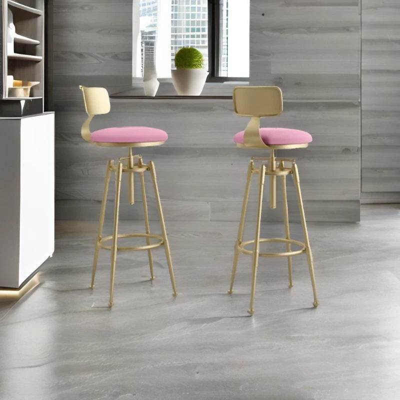 

Modern Stools Bar Chairs Kitchen Velvet High Barbershop Swivel Bar Chair Backrest Taburetes De Bar Comfortable Furniture