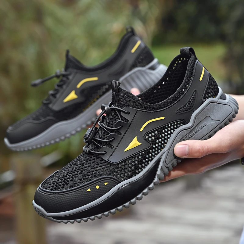 Hiking Shoes for Men Sneakers 2024 Summer Mesh Lightweight Breathable Men's Shoes Outdoor Non-slip Hollow Men Jogging Shoes New