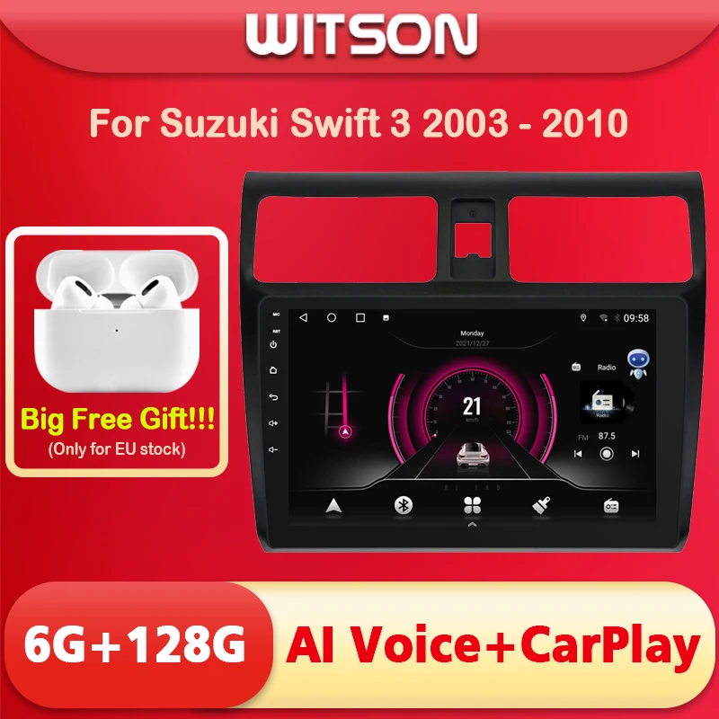 WITSON AI VOICE Android 11 Stereo Multimedia GPS Navigation stereo For Suzuki Swift 3 2003 2004 2005 2006 2007 2008 2009 2010