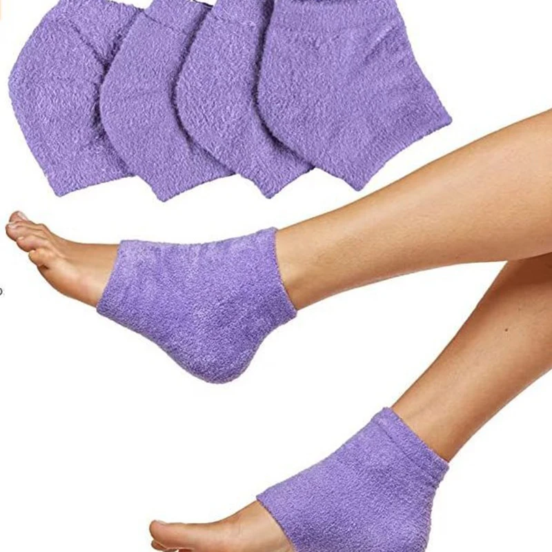 2PCS Gel Heel Socks Moisturing Spa Gel Socks Feet Care Cracked Foot Dry Hard Skin Protector Prevent Dry Heel Feet Care Tools