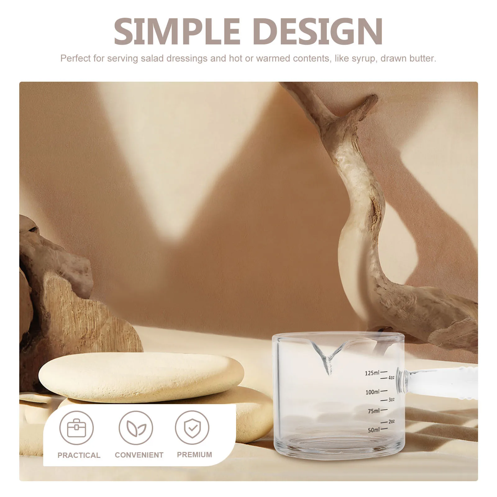 

Glass Coffee Measuring Cup Espresso Pitcher with Handle Milk Pitcher Clear Glass Coffee Creamer Container Multi-Function