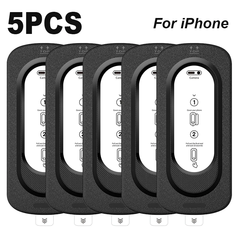 

5Pcs Screen Protector for iPhone 16 15 14 Pro Max HD Tempered Glass Protective Film Protection for iP13 Installation Full Cover