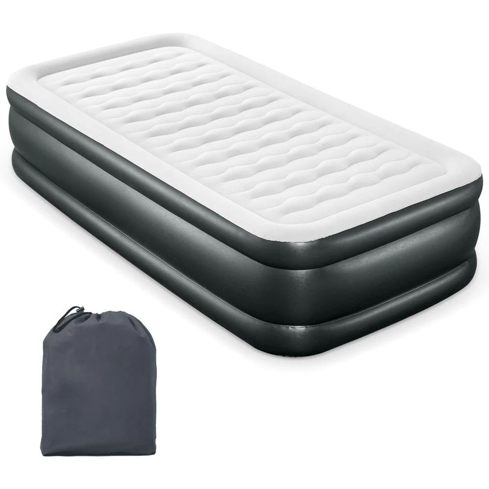 Tritech 18 Inflatable Air Mattress Bed with Built-in Pump, Storage Bag, and Repair Patch, for Indoor and Outdoor Use,