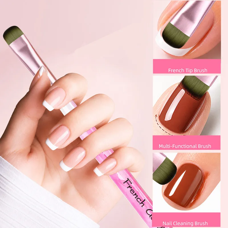 6Style Multi-Color Handle Gel Nail Brushes – Professional Nail Art Tools for Gel Extensions, Acrylic Nails & Builder Gel
