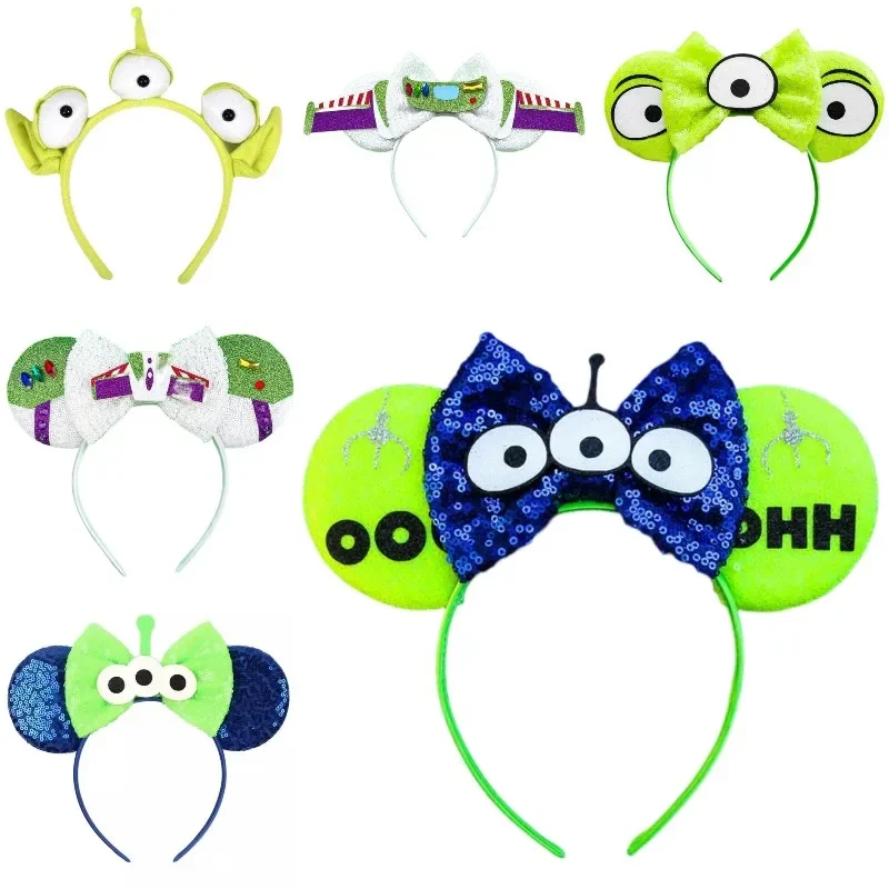 

Disney Toy Story Headbands Women Sequins Bow Hairband Kids Alien Hair Accessories Girls Buzz Lightyear Headwear Halloween Gifts