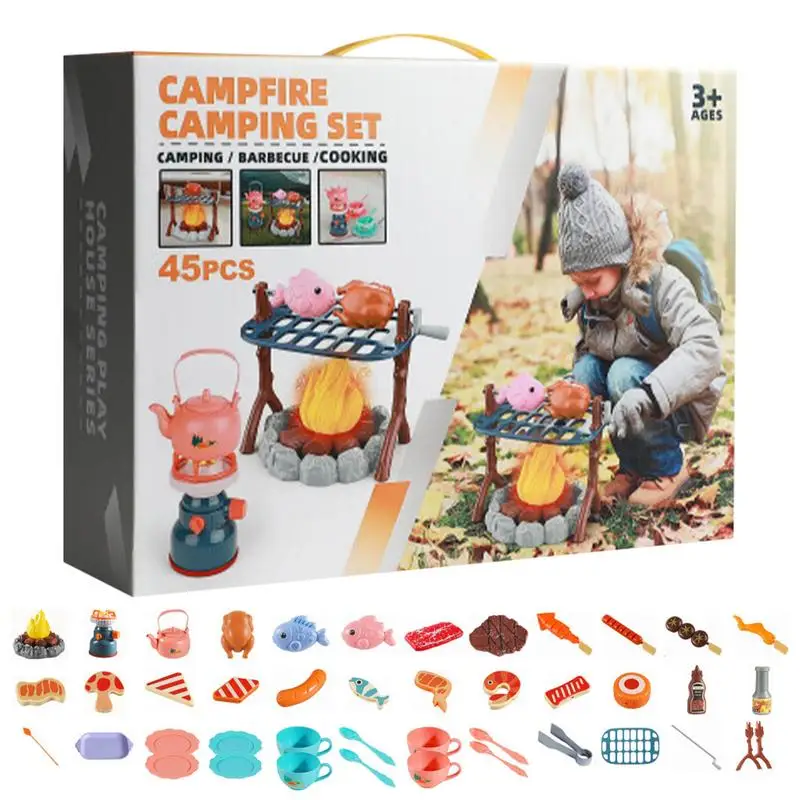 Play Campfire Sets for Kids Portable Toddler Camping Toys Learning and Education Toys Kids Camping Set Toddler STEM Toys for