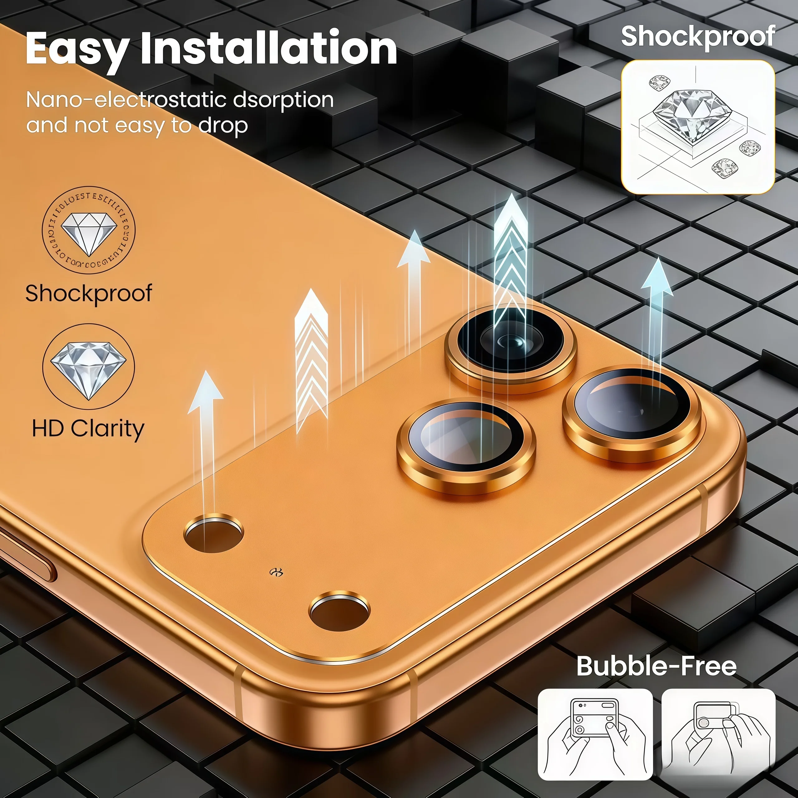 New Camera Lens for iPhone17ProMax Tempering Glass360°Integrated Frosting Camera Protector Aluminum Alloy Lens Protection Silver