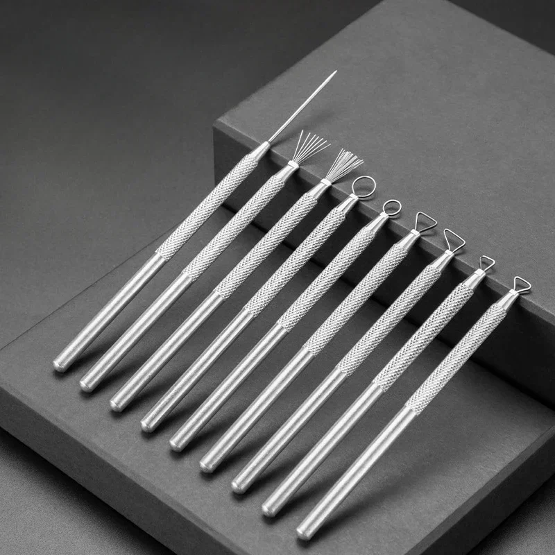 新しいテクスチャ陶器粘土ツール DIY 彫刻粘土ステンレス鋼ツール陶器モデリング穴パンチ粘土セラミック彫刻ツール