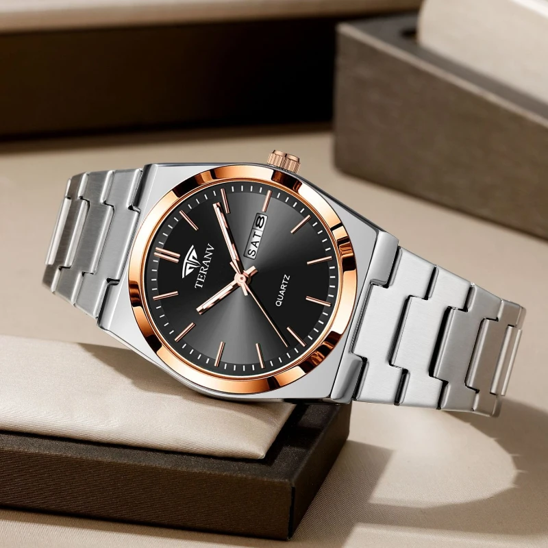 

Men's Watch, Steel Belt Non-Mechanical Luminous Calendar Quartz Watch