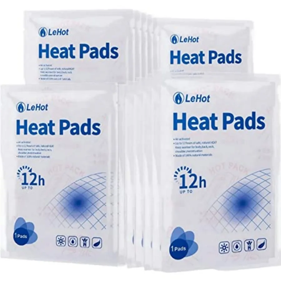 

Hot Body Warmers 60 Pack Disposable Adhesive Patches Providing Up to 12 Hours of Safe Natural Heat Perfect for Outdoor Activiti